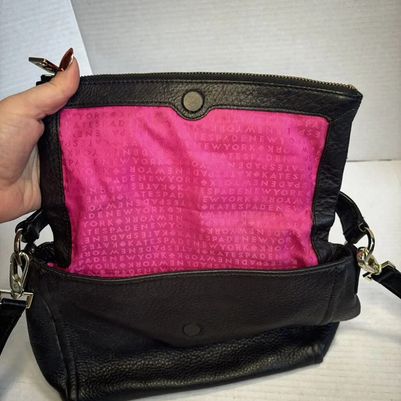 Kate Spade New York Polly Black Leather Convertible Crossbody Bag - Picture 5 of 7